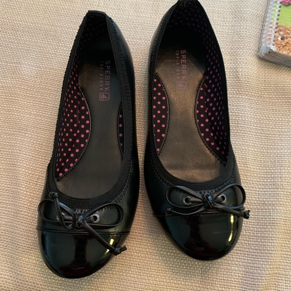 Girls Sperry Black Ballet Flats - Picture 2 of 5